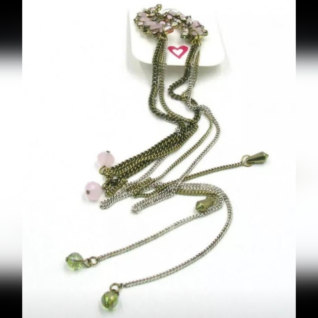 New Diva Crystal And Metal Tassel Dangle Earrings.